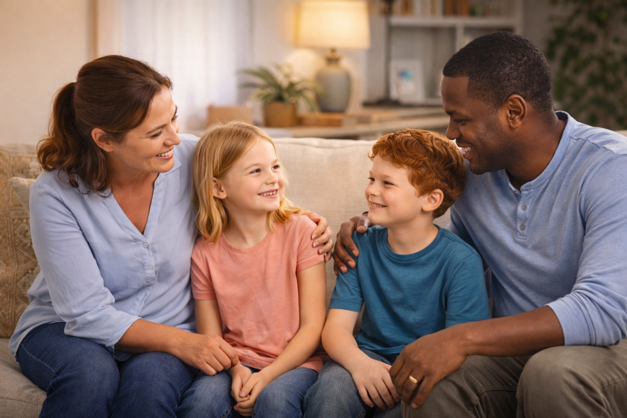 Children in a home setting